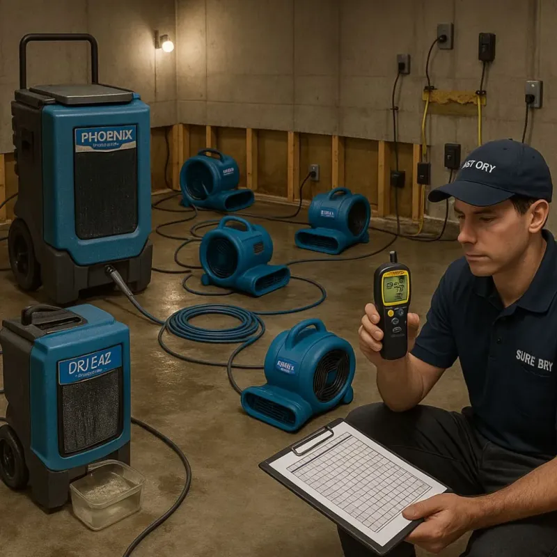 Structural Drying and Dehumidification process in Bridgeport, WA